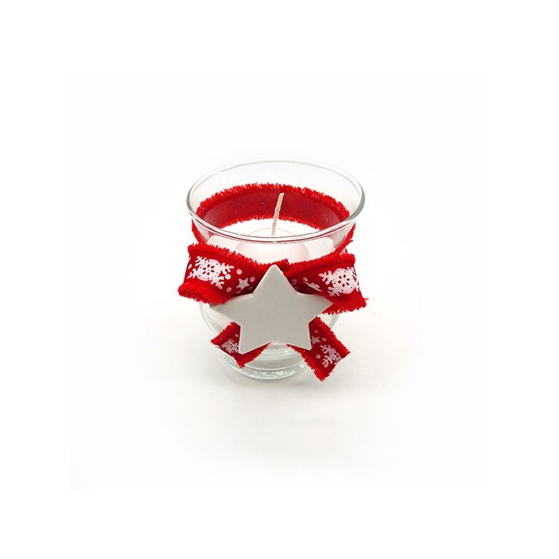 Vasetto decorato nastro rosso Vasetto decorato nastro rosso